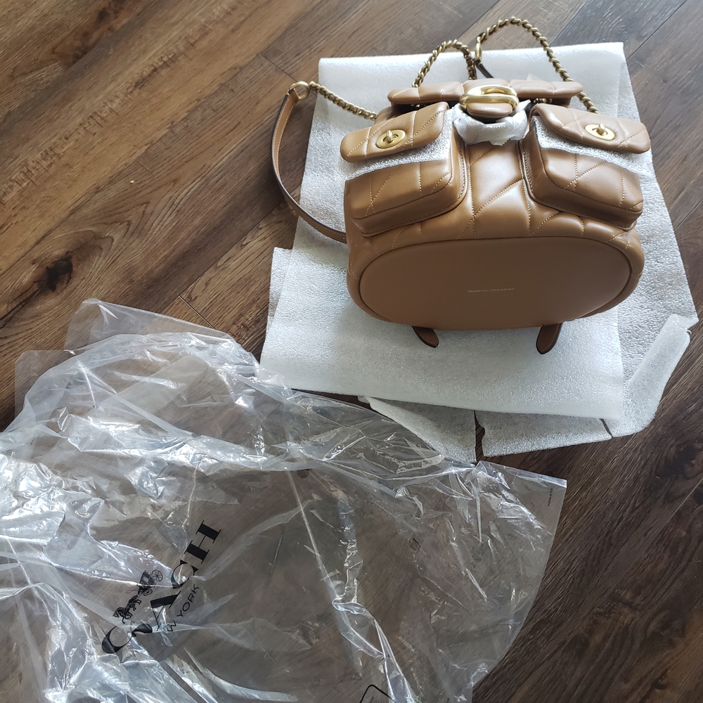 Tabby Coach Backpack BAC, Honey Brown-Brand NEW - Picture 7 of 8